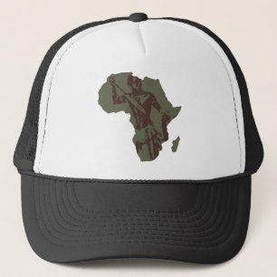 Konstverk för krigare för afrikakarta afrikanskt keps