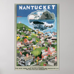 Konstverk för Nantucket vintage resoraffisch Poster