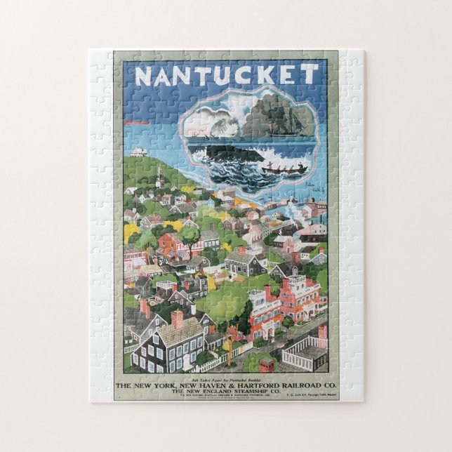 Konstverk för Nantucket vintage resoraffisch Pussel (Vertikal)