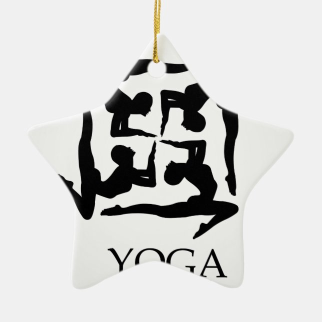 konstverk för yoga julgransprydnad keramik (Framsidan)