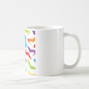 Konstverk med damer skor kaffemugg