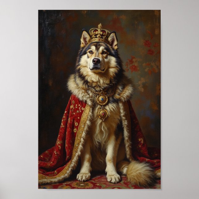 Konstverk med Royal Alaskan Malamute-porträtt Poster (Framsidan)