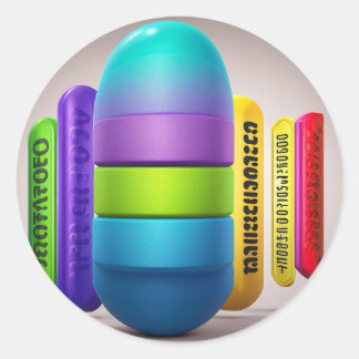 "Konstverk utan urlakning: Captivation Capsule Col Runt Klistermärke