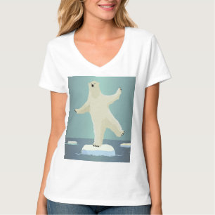 Konstverket Isbjörn balanserar på isberg T Shirt