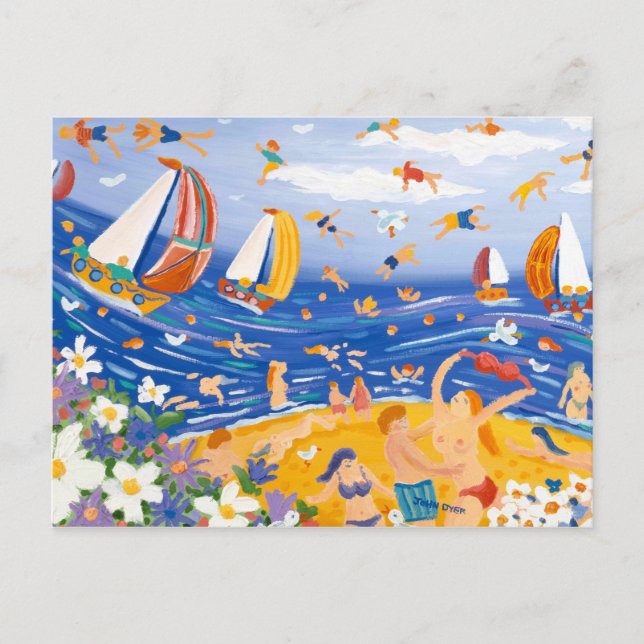 Konstvykort: Beachy fester, näsvis Seaside. Vykort (Framsida)