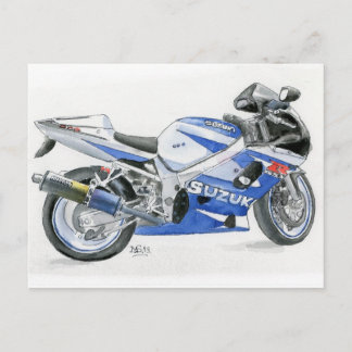 KonstVykortSuzuki motorbike, akvarell Vykort
