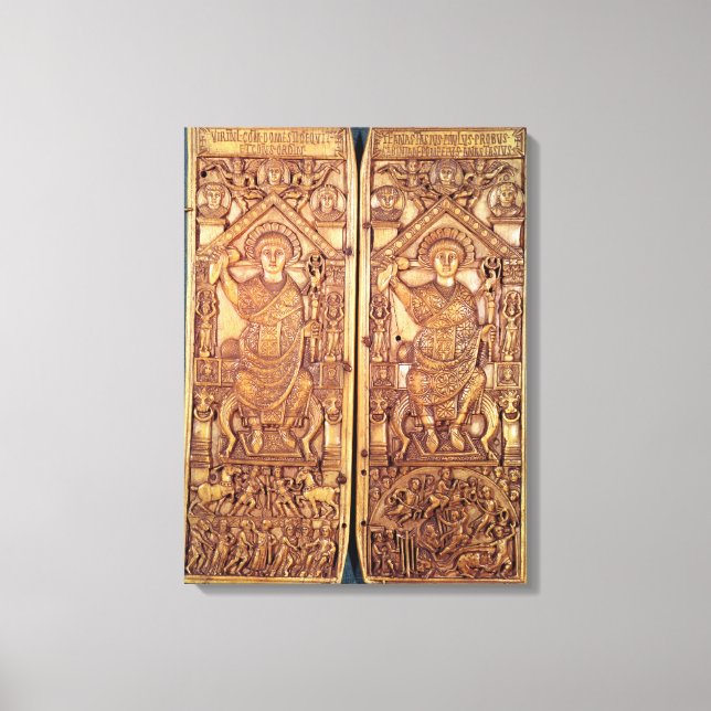 Konsulär diptych Anastasius carved Canvastryck (Framsida)