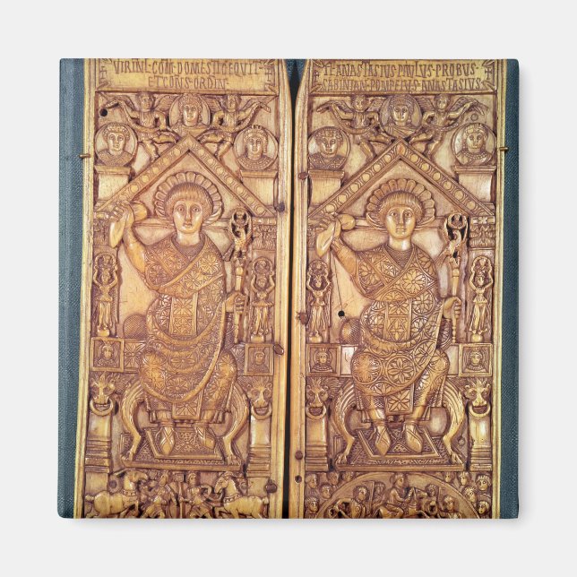Konsulär diptych Anastasius carved Magnet (Framsidan)