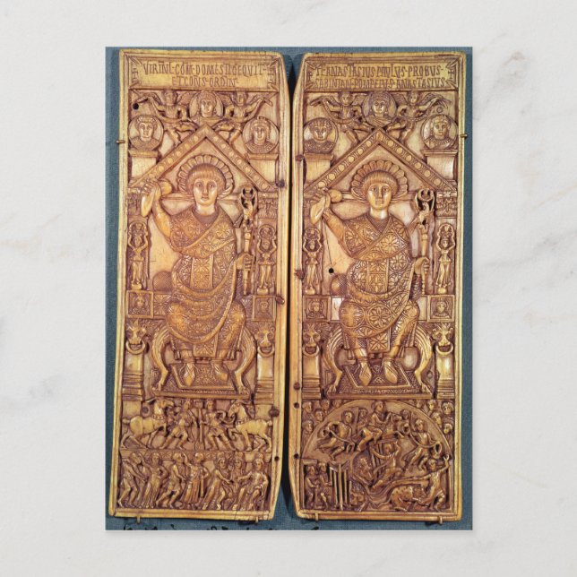 Konsulär diptych Anastasius carved Vykort (Framsida)