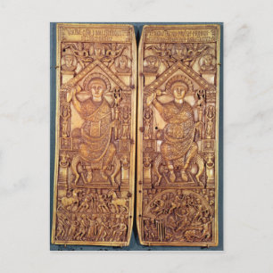 Konsulär diptych Anastasius carved Vykort