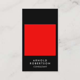 Konsult-Affärskort för Trendiget Plain Red Black Visitkort