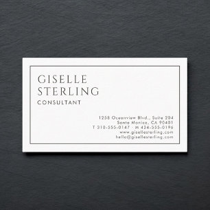 Konsult Luxuös Minimalistisk Svart Vit Visitkort