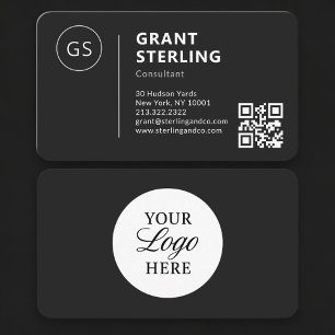 Konsult Svart Logotyp QR-kod Professionell Visitkort