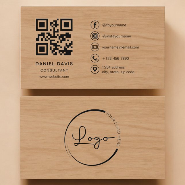 Konsult Wood Professional QR-kod Visitkort (Skapare uppladdad)