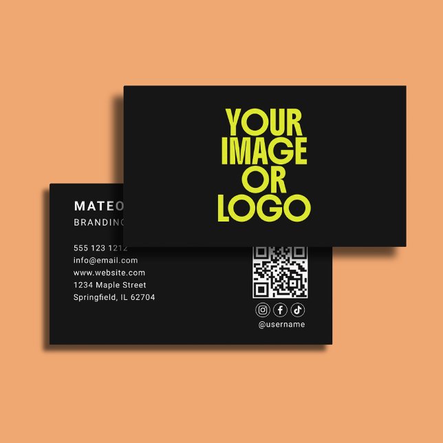 Konsultlogotyp Minimalistisk Svart QR-kod Visitkort (Skapare uppladdad)