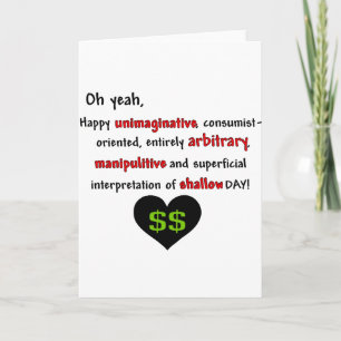 Konsumentfientlig mot Valentine Helgkort
