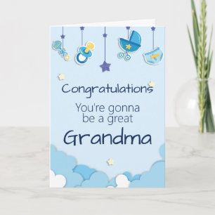 Könsuppenbarelse för bebis till mormor kort