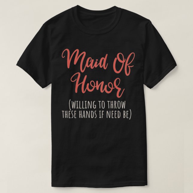 Könsvänliga gåvor från vännerna i Maid of honor fr T Shirt (Design framsida)