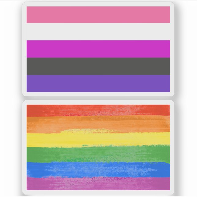 KönsvätskePrideflagga Klistermärken (Framsida)