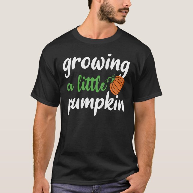 Könsväxande Little Pumpkin Halloween-Gravid T Shirt (Framsida)