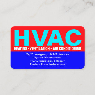 Kontakt & Adress & tjänster - Professionell HVAC Visitkort