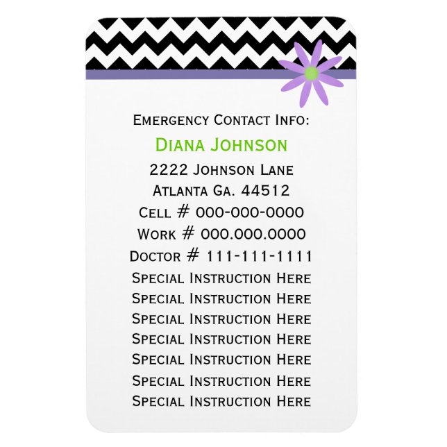 Kontakt för akutet: Babyvvakt Premium Magnet (Vertikal)