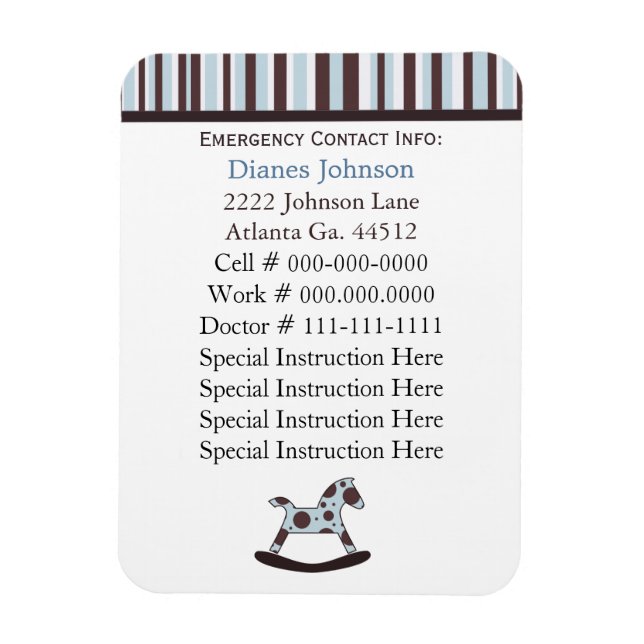 Kontakt för akutet: Babyvvakt Premium Magnet (Vertikal)