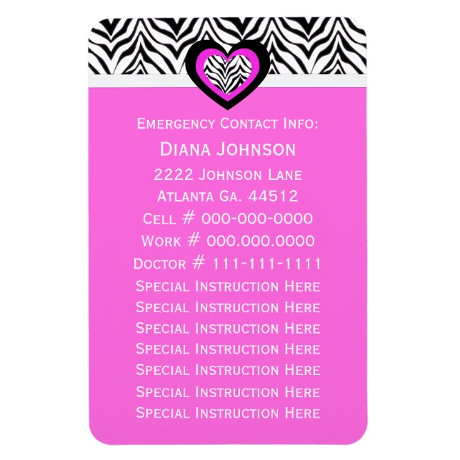 Kontakt för akutet: Zebra Babywatch Premium Magnet (Vertikal)