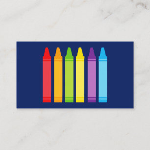 Kontaktinformation för Cute Crayon Elementary Teac Visitkort