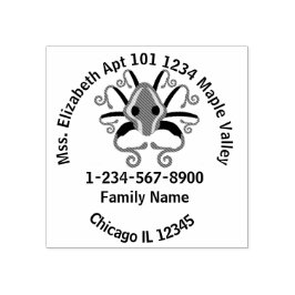 Kontaktinformation för Grått Squid Home Adress Stämpel