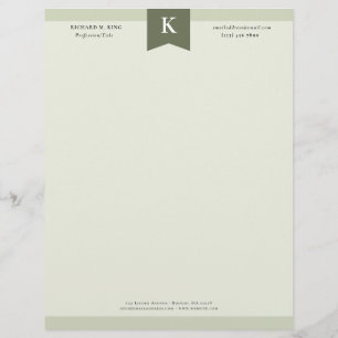 Kontaktinformation för Olive Elegant fet Monogram Brevhuvud