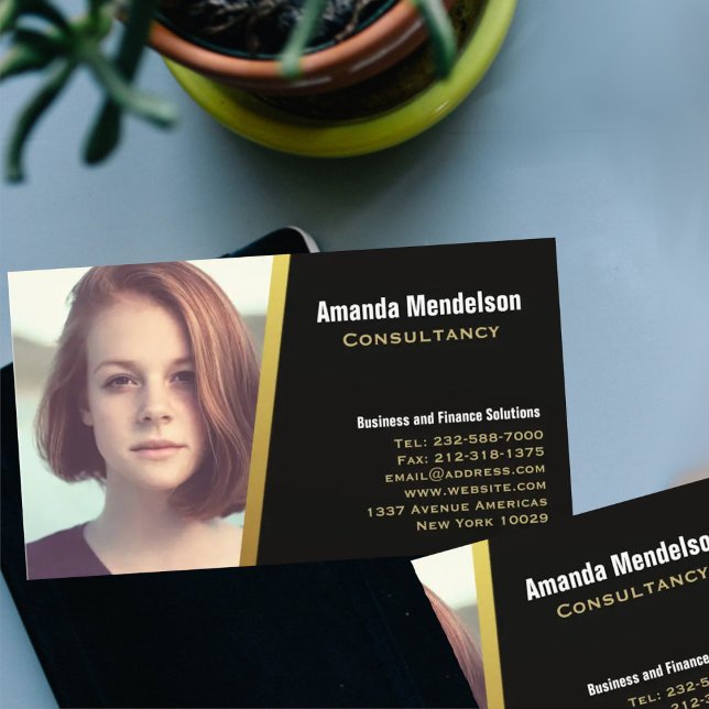 Kontaktinformation för professionellens fotoheadsh visitkort (Skapare uppladdad)