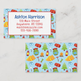 Kontaktkort för Cute Summer Camp Mönster Visitkort