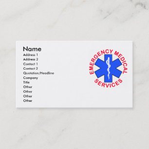 Kontaktkort för EMS EMT Visitkort