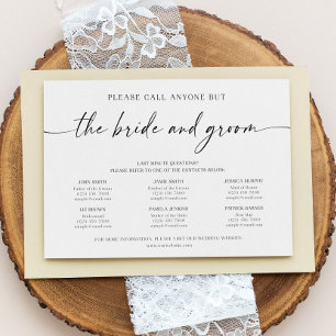 Kontaktkort för Mobila nummer i Bröllop Tilläggskort