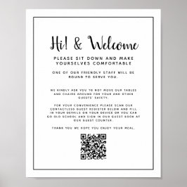 Kontaktlös information om QR-gäster och välkomstte Poster