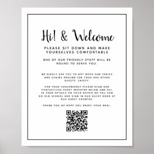 Kontaktlös information om QR-gäster och välkomstte Poster