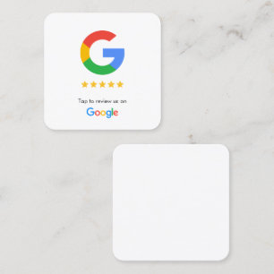 Kontaktlöst Google-granskningskort Fyrkantigt Visitkort