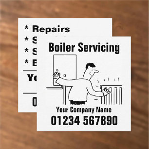 Kontaktuppgifter för Boiler Servicing Fyrkantigt Visitkort