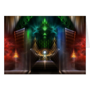 Kontempla oz Fractal Art Hälsningskort