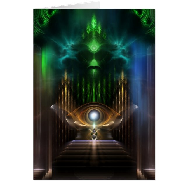 Kontempla oz Fractal Art Hälsningskort (Framsidan)