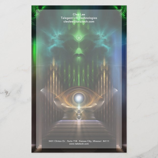 Kontempla Oz Fractal Art Stationery Brevpapper (Framsida)