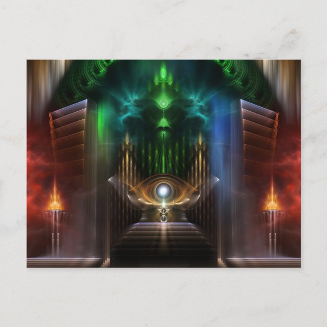 Kontempla oz Fractal Art Vykort (Framsida)