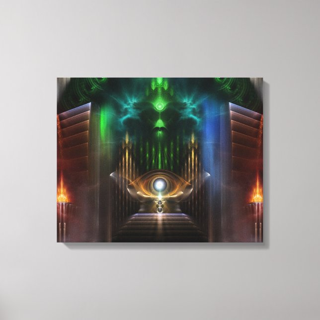 Kontempla utskriften av Oz Fractal Art Wrapped Can Canvastryck (Framsida)