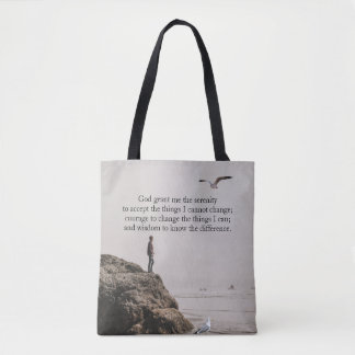Kontemplativ kustscen Serenity Prayer Tygkasse