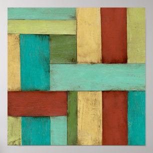 Kontemplös flerfärgad kustmålning poster