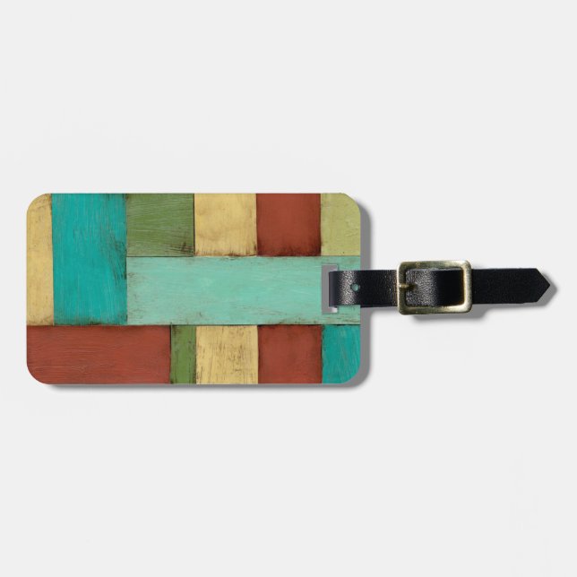 Kontempoary Coastal Multicolor Painting Bagagebricka (Horisontell Framsida)