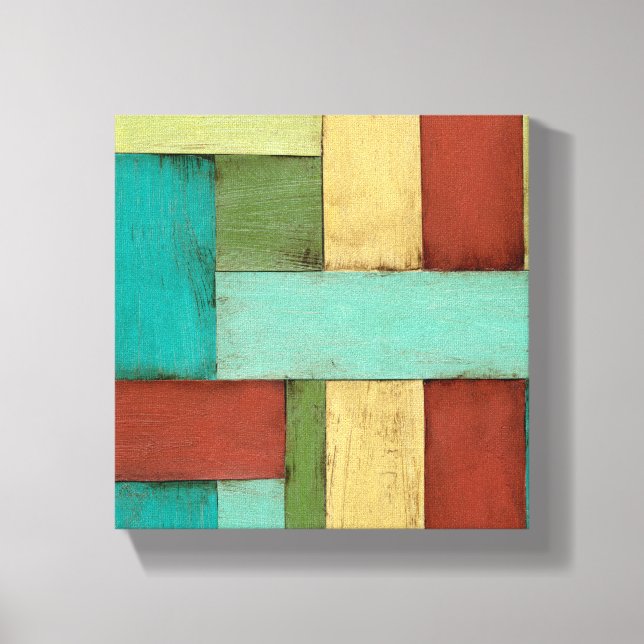 Kontempoary Coastal Multicolor Painting Canvastryck (Framsida)