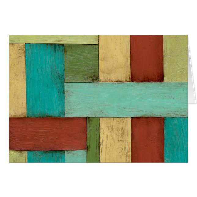 Kontempoary Coastal Multicolor Painting Hälsningskort (Framsidan Horizontal)