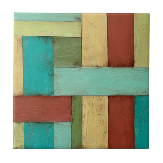 Kontempoary Coastal Multicolor Painting Kakelplatta (Framsidan)